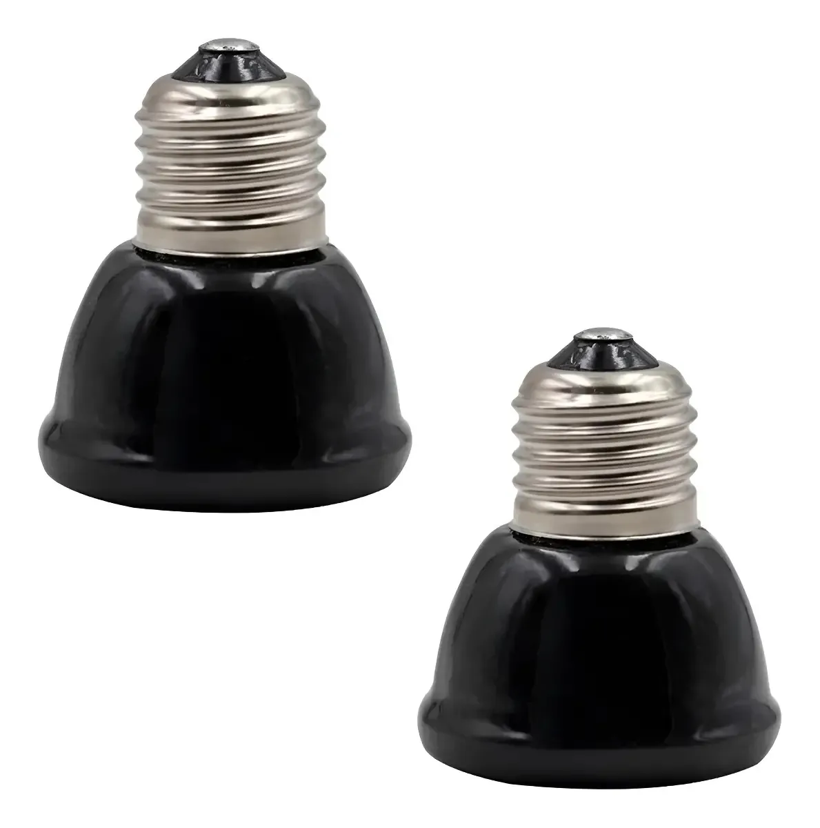 2x Lâmpadas Cerâmica Aquecedor 100w Preta Sem Emissão De Luz