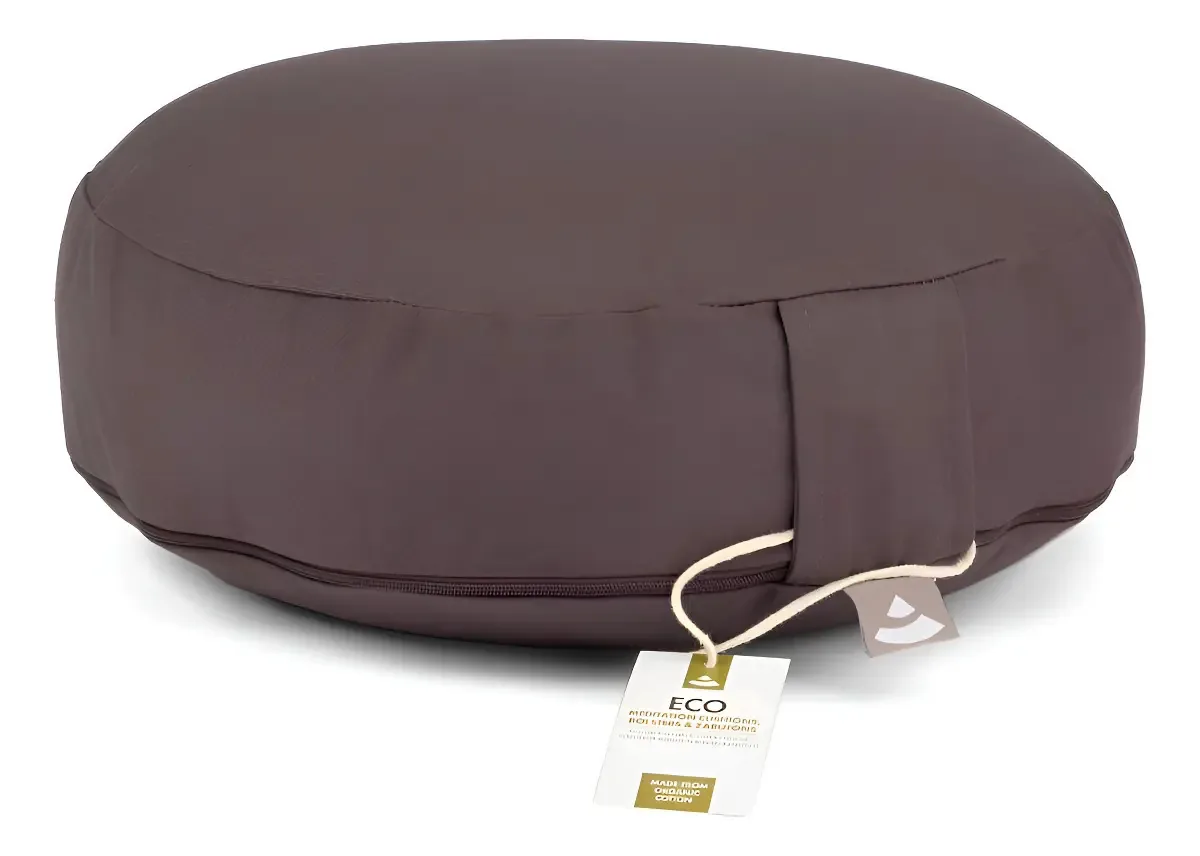 Almofada Zafu De Meditação Rondo Premium Flat Eco Orgânica Cor Grafite