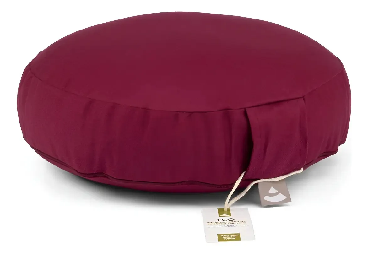 Almofada Zafu De Meditação Rondo Premium Flat Eco Orgânica Cor Ameixa