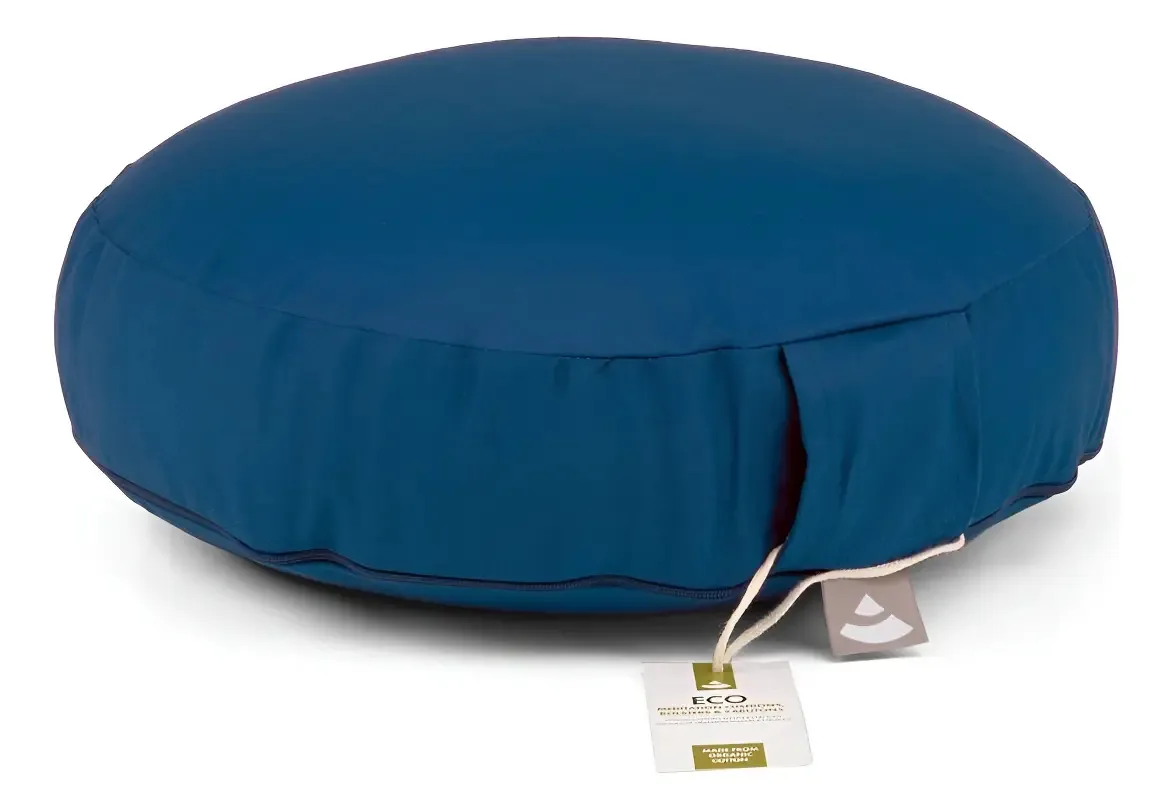 Almofada de Meditação Bodhi Rondo Premium Flat Eco 100% Algodão Azul