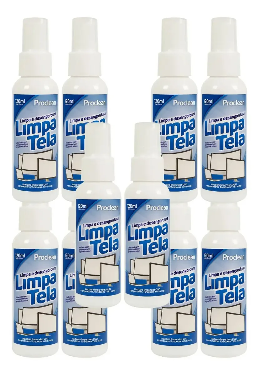 10 Un Limpador De Tela Eletrônico 120ml Em Spray Limpa Tela