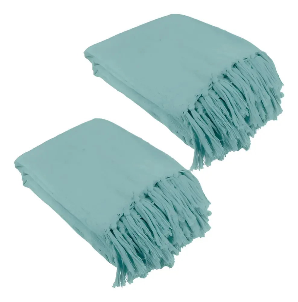 Kit 2 Mantas Para Sofá Água 240x180 Em Algodão