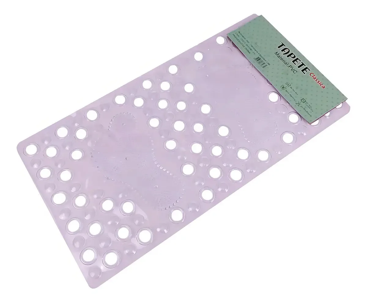 Tapete Box Banheiro Lilás Antiderrapante Pvc 66x37cm