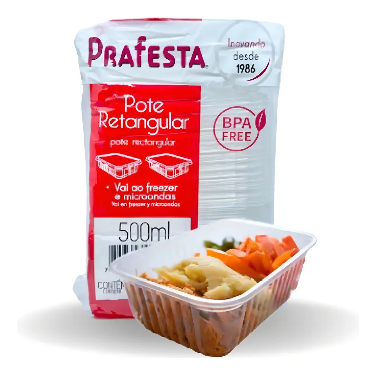 Pote Retangular 500ml - Resistente Ao Calor E Frio - Embanet