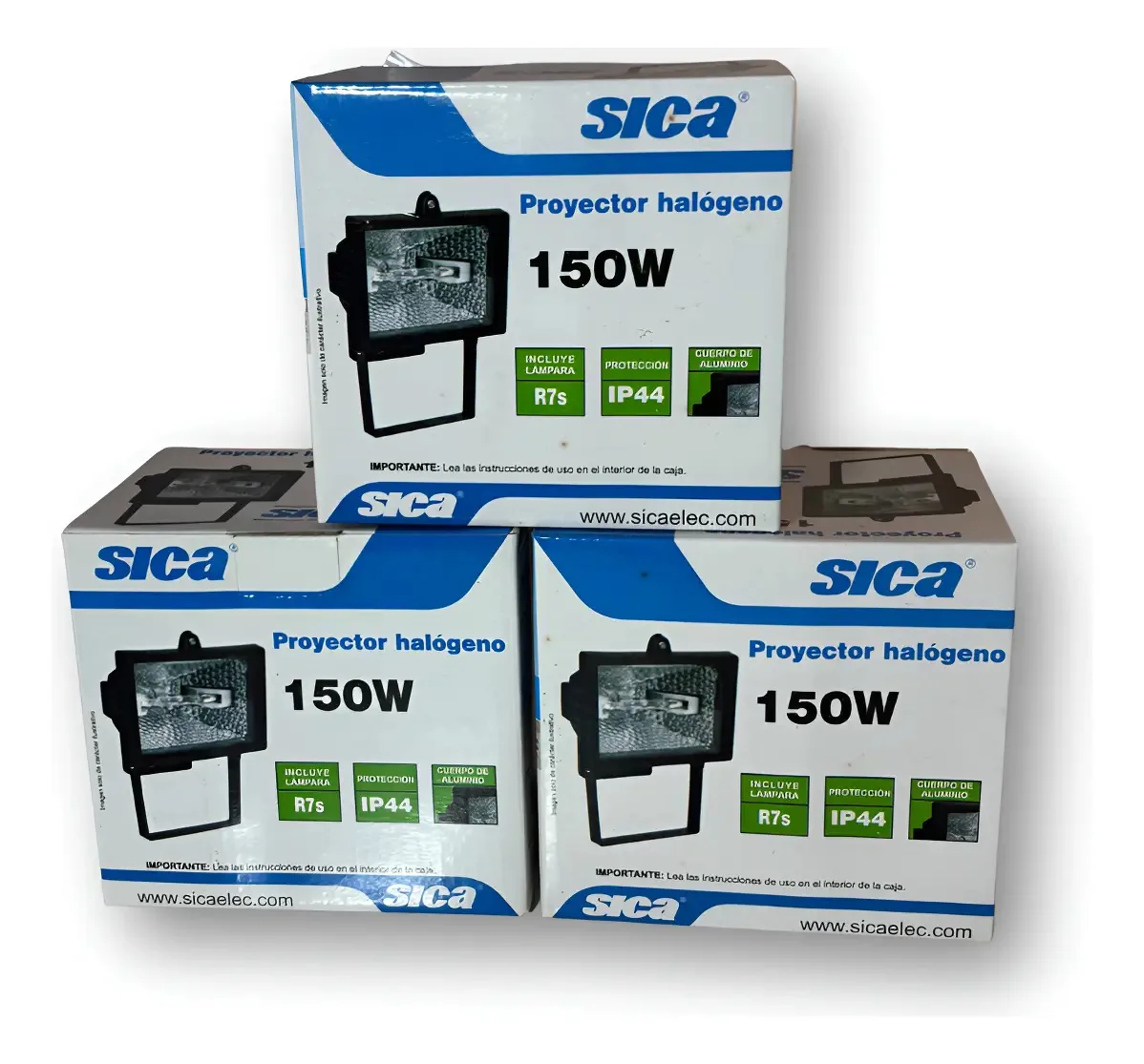 Refletores de halogênio 150w Sica Pack X3 Neutro Branco Preto