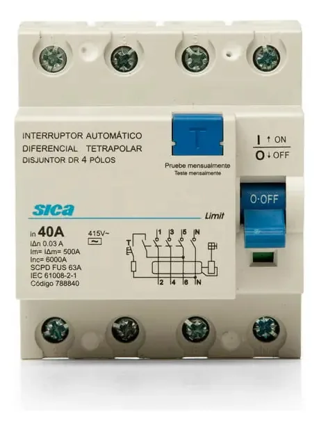 Interruptor diferencial Sica 4x40a 6k