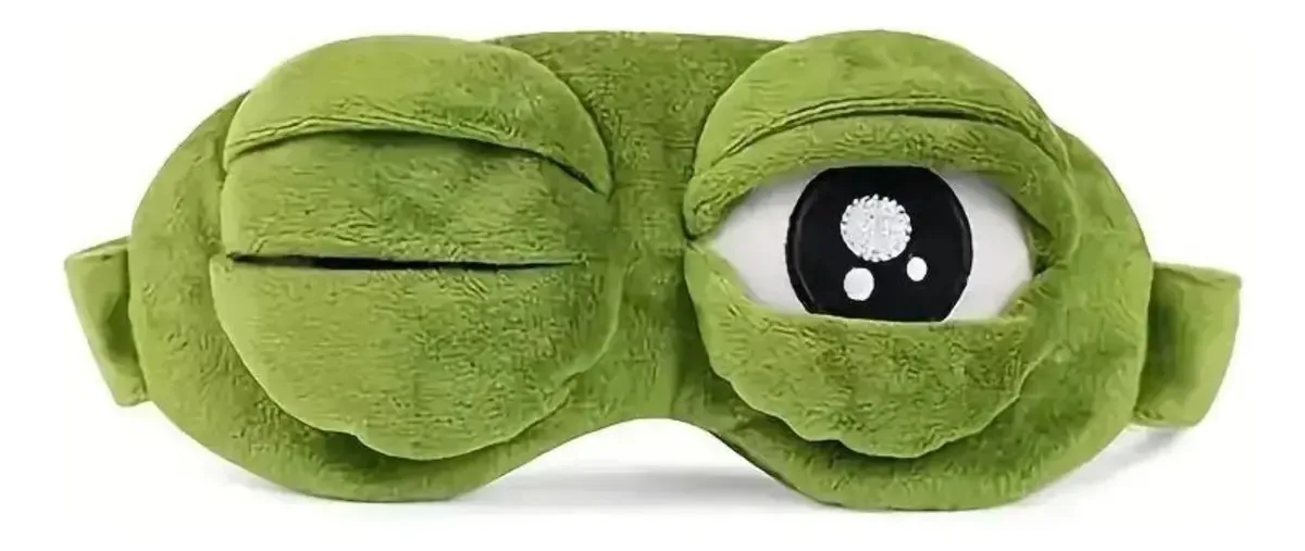Mascara De Dormir Tapa Olho Pelucia Sapo Confortavel Animado Verde