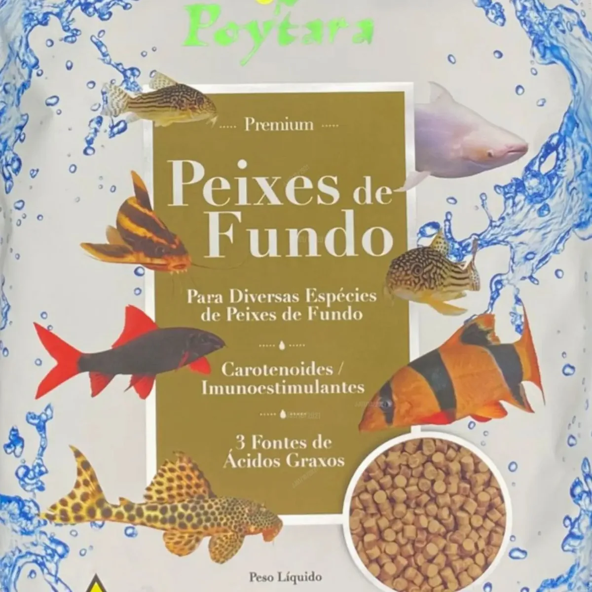 Poytara Peixes De Fundo 1kg Raçao Cascudo Botia Coridora