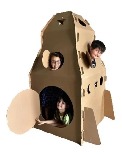 Brinquedo Infantil Foguete Papelão Desmontável 150x86x86cm