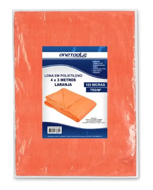 Lona Reforçada Laranja 4x3 Metros Tenda Coberturas Forro