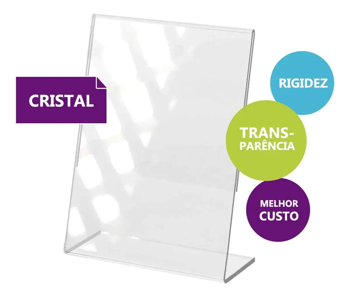 Display L Qr Code Placa Pix Balcão 10x15 20un Transparente