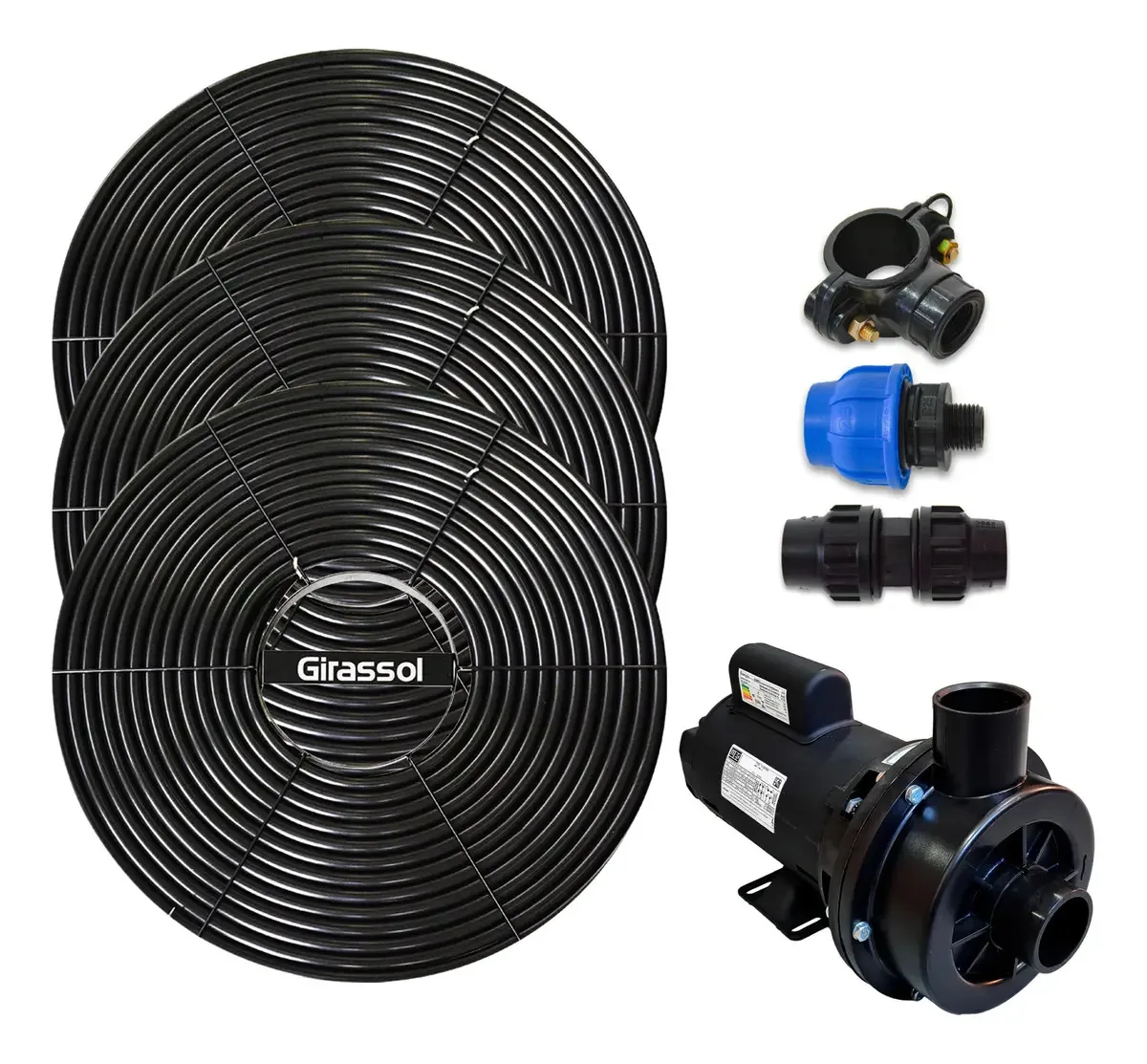 Aquecedor Coletor Solar Girassol Piscinas Até 12m³ + Bomba