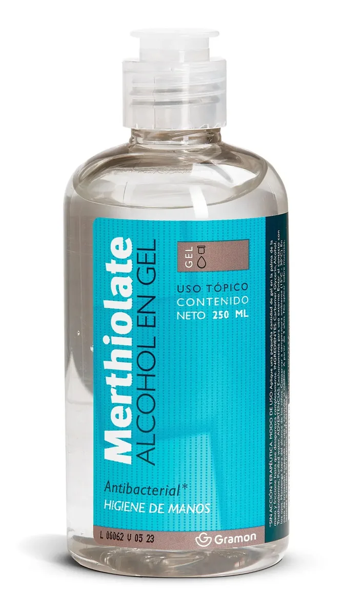Gel de álcool antibacteriano incolor Merthiolate 250ml