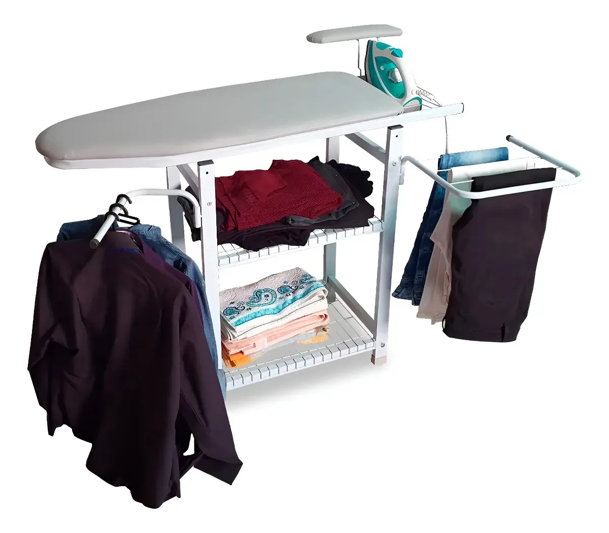 Passadeira Tabua De Passar Mesa De Passar Roupa Multiuso Cor Tábua De Passar Multiuso Branca Lisa