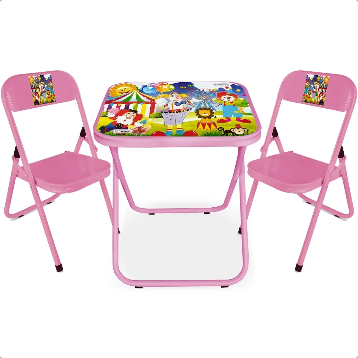 Mesa Mesinha Didatica Infantil Com 2 Cadeiras Crianças Cor Rosa
