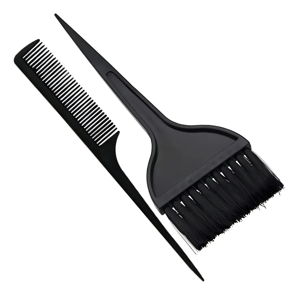 Pente Pincel Para Tintura Tingir Pintar Cabelo Barbas Kit 2 Cor Preto