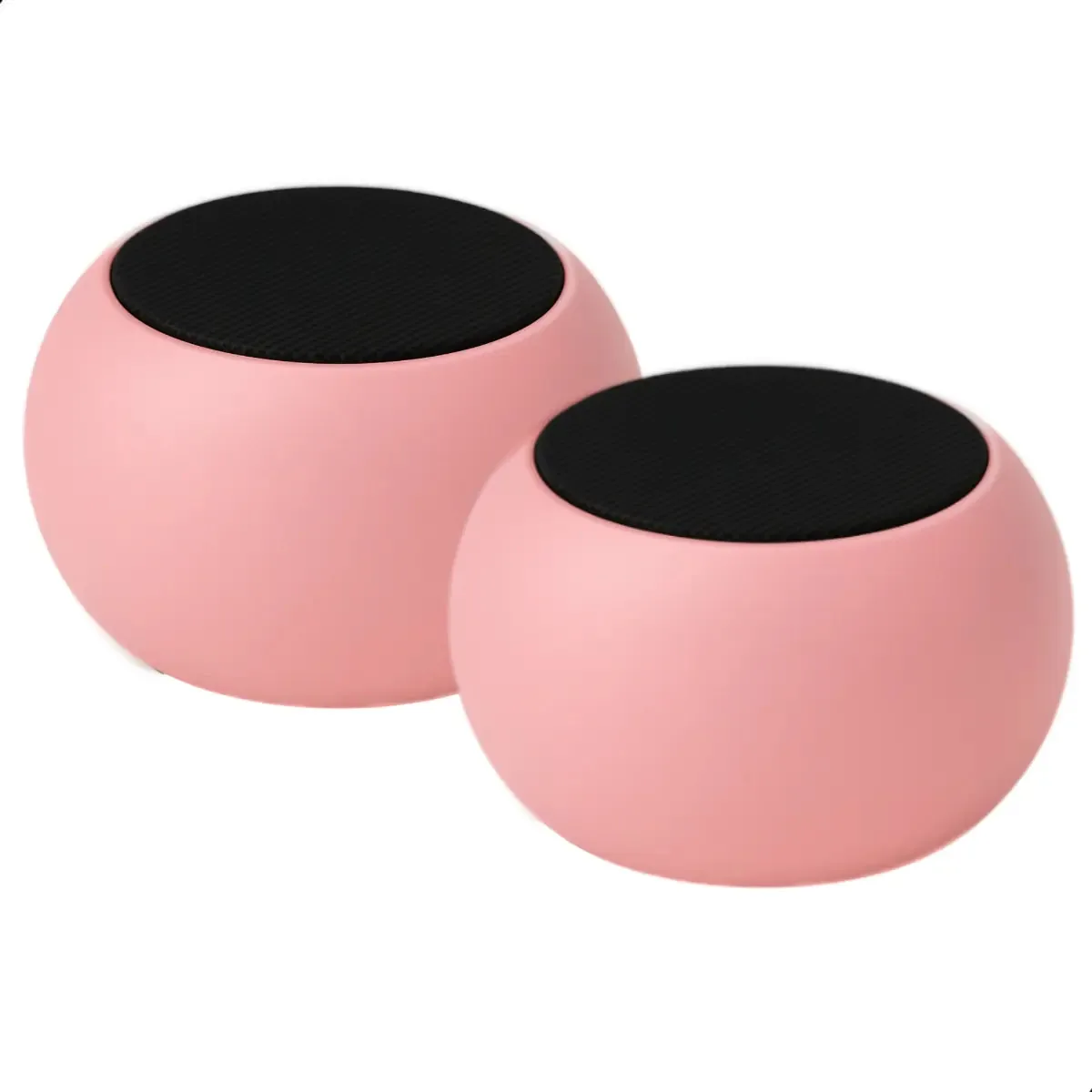 2 Caixas De Som Amplificada Bluetooth Tws Metal Mini Speaker Cor Rosa