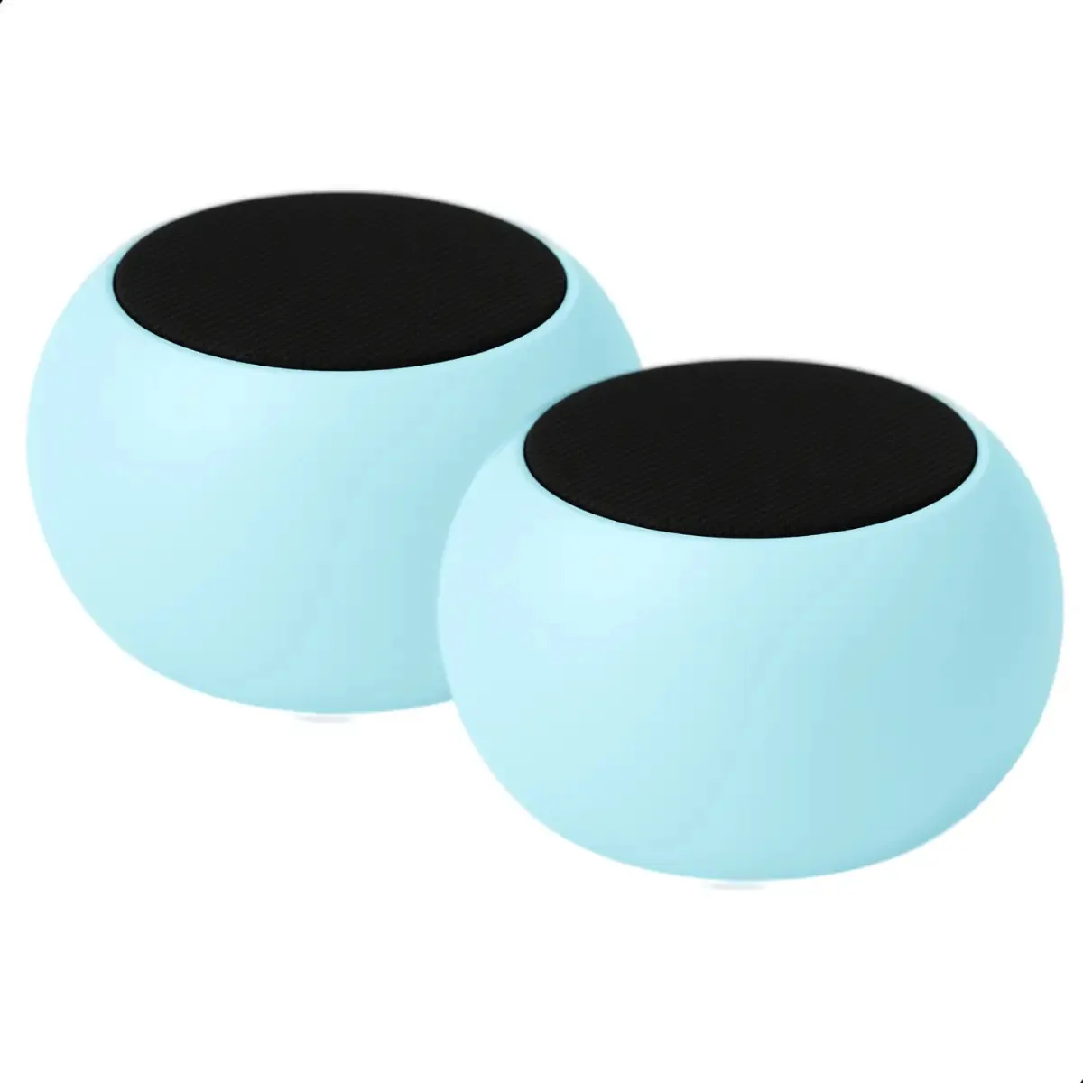 2 Caixas De Som Amplificada Bluetooth Tws Metal Mini Speaker Cor Azul-claro