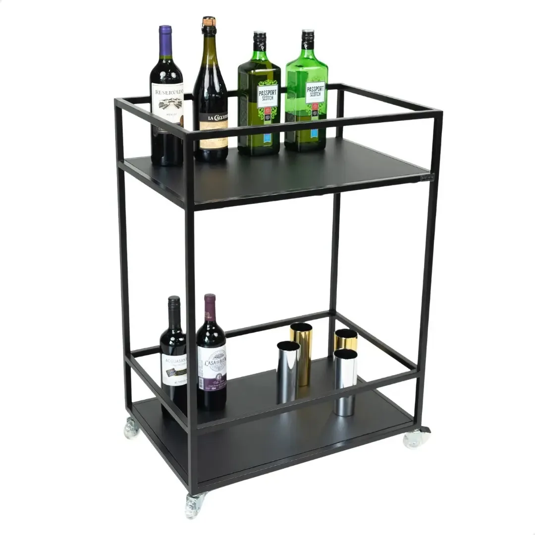 Carrinho Bar Industrial Rodinhas Silicone Com Trava Montado