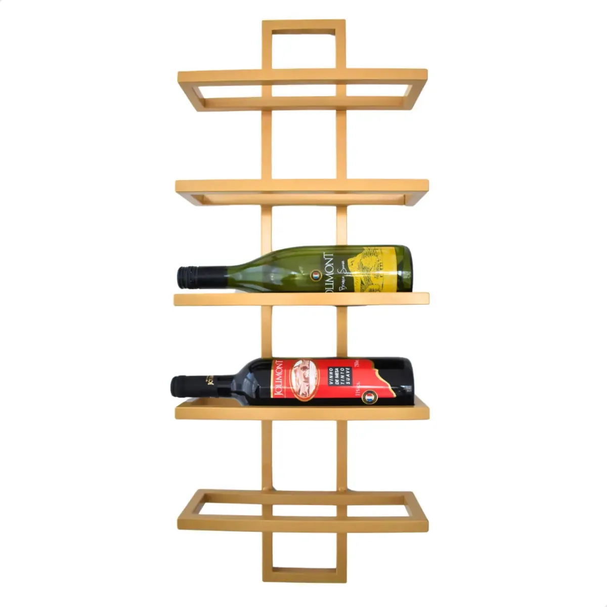 Adega Suporte Vinhos Para 5 Garrafas Dourado Direto Fábrica