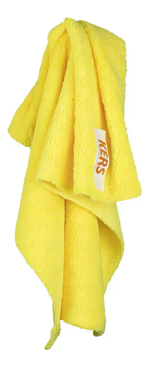 Flanela de Microfibra Kers 40x60cm Amarelo Para Limpeza Automotiva