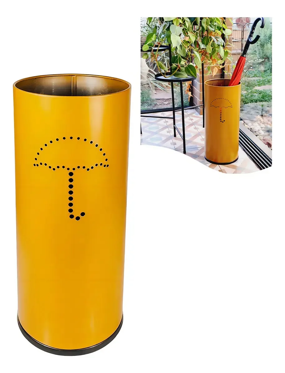 Suporte Porta Guarda Chuva Dourado Em Aço Inox Escritório