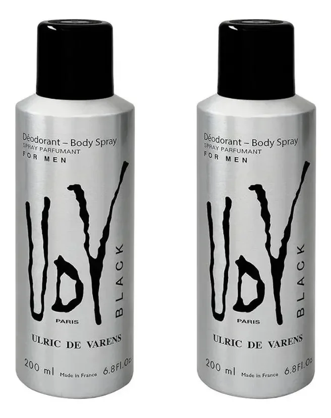 Kit 2 Desodorantes Body Spray Udv Black 200 Ml