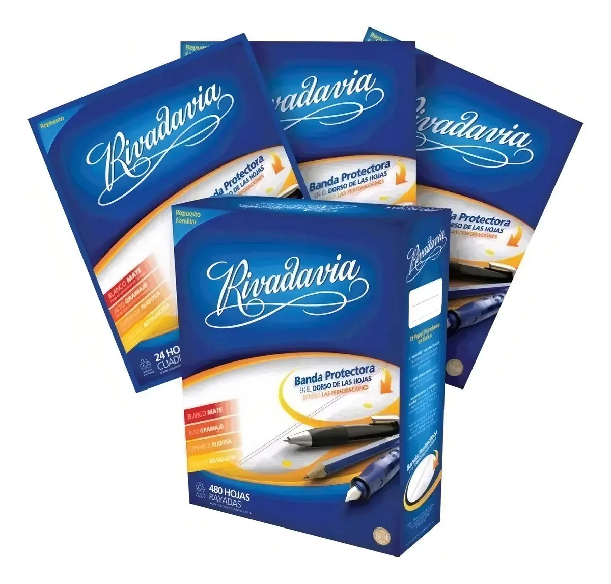 Folhas de reposição para pastas e filtros Folhas Rivadavia Sheets N3 Folhas de tipo grelhado e listrado