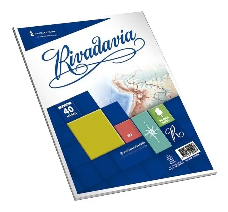 Mapas Rivadavia N°3 Bloco X40 Planisfério Político Físico