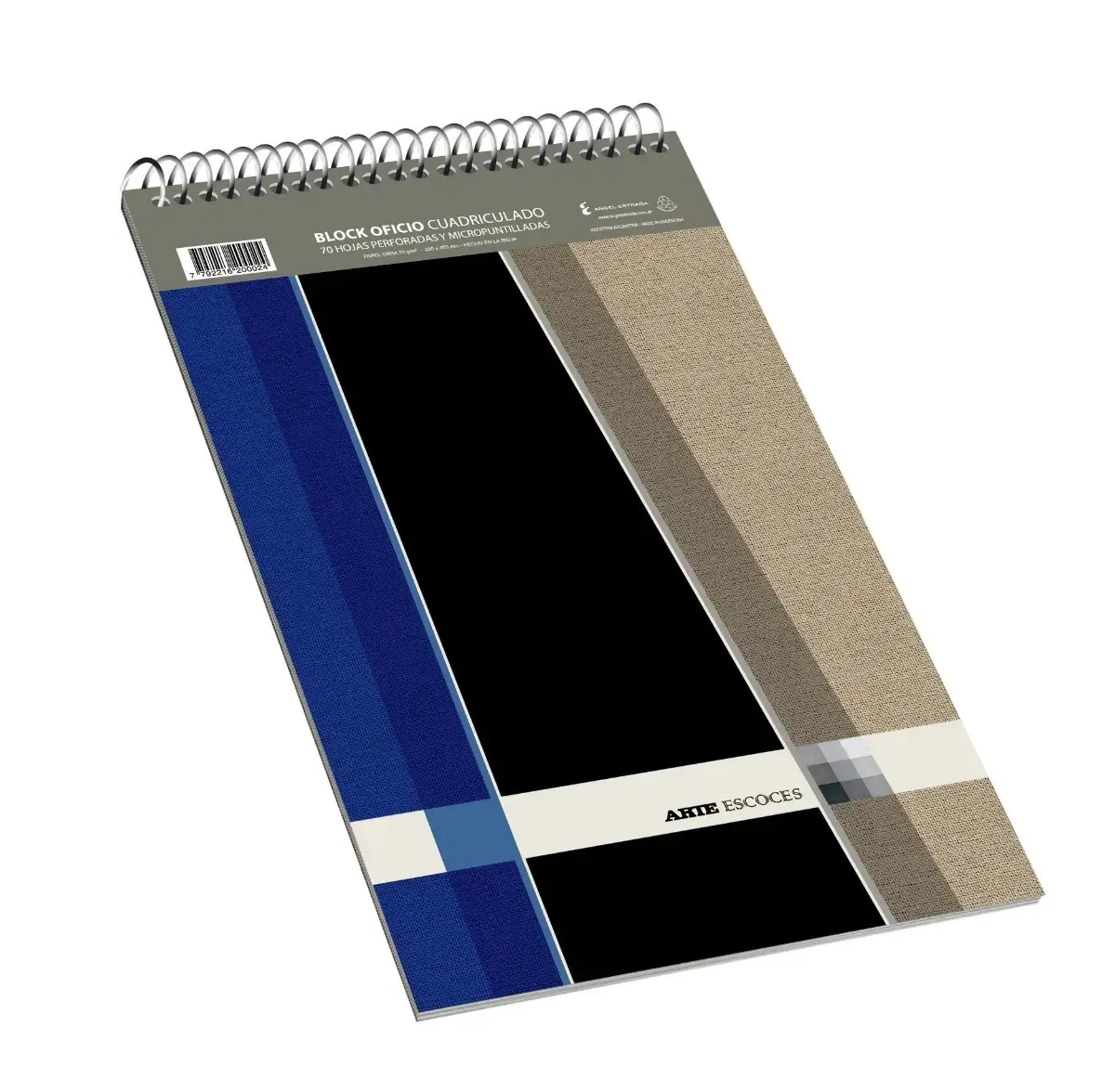 Livreto em bloco com desenhos de arte em espiral de X70 Hjs White Picture