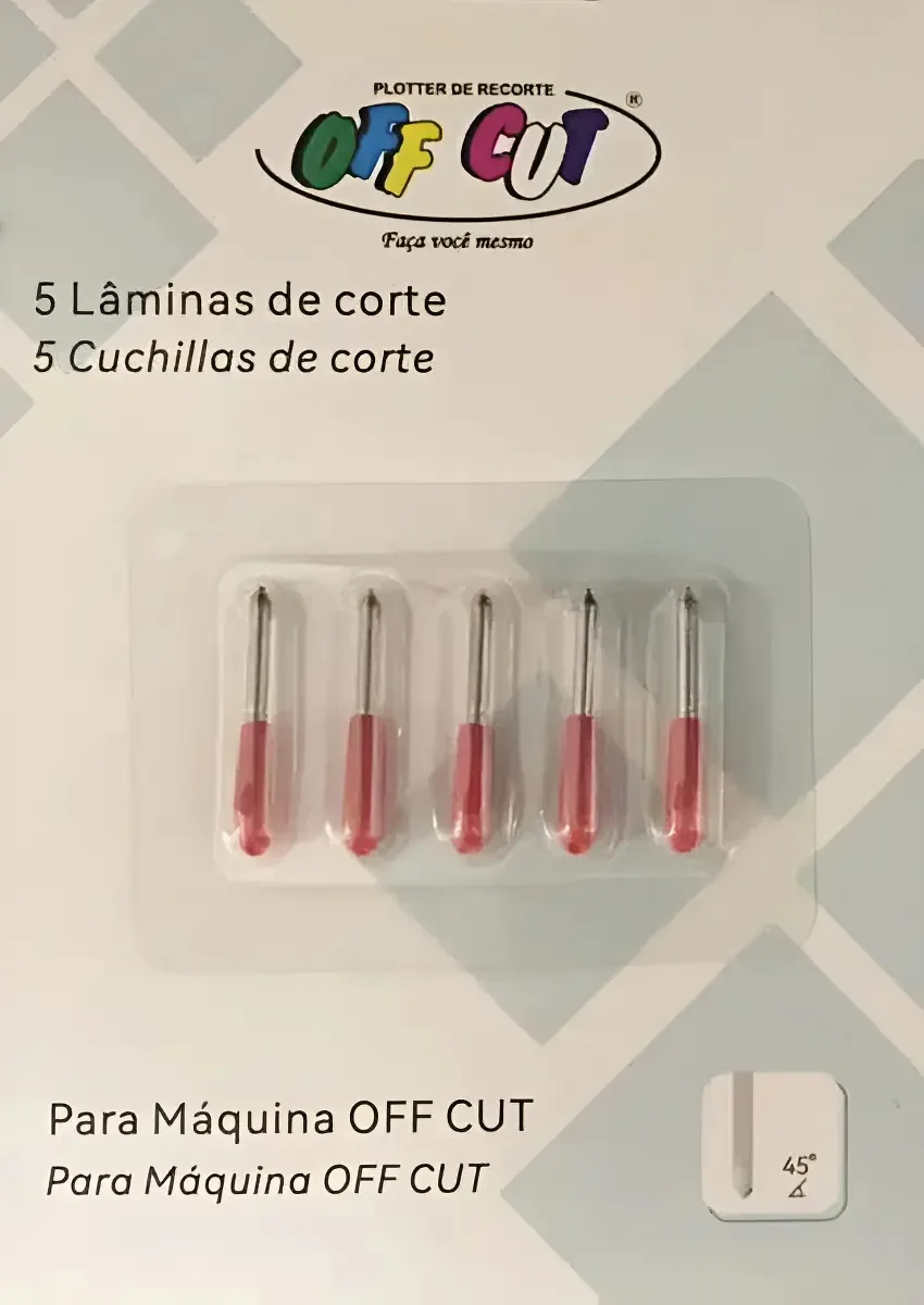 Lâminas de Corte Off Paper OFF CUT com Ângulo de 0° para Plotter, Kit com 5 Unidades
