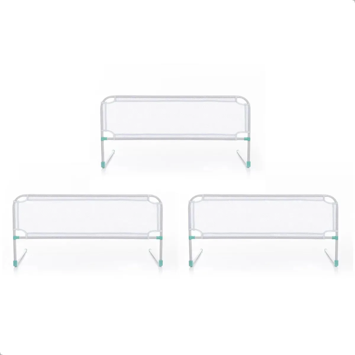 3 Grades Protetora Cama Infantil Aço 88cm Branco Pet Útil