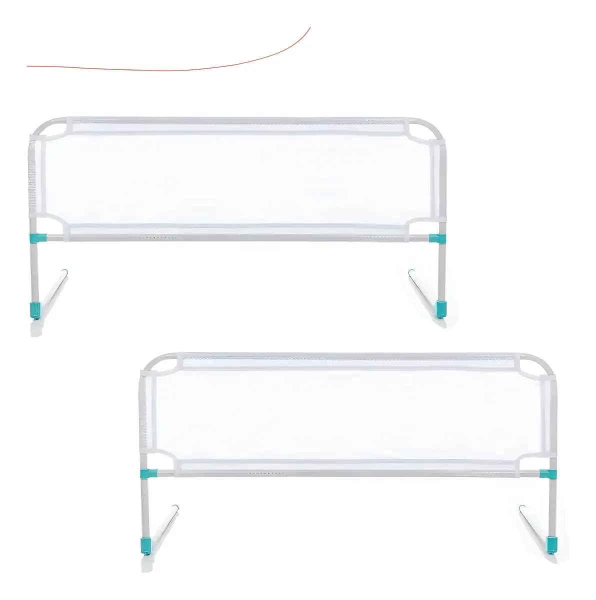 Kit 2 Grades de Proteção de Cama Pet Útil Aço Branco para Bebês e Idosos