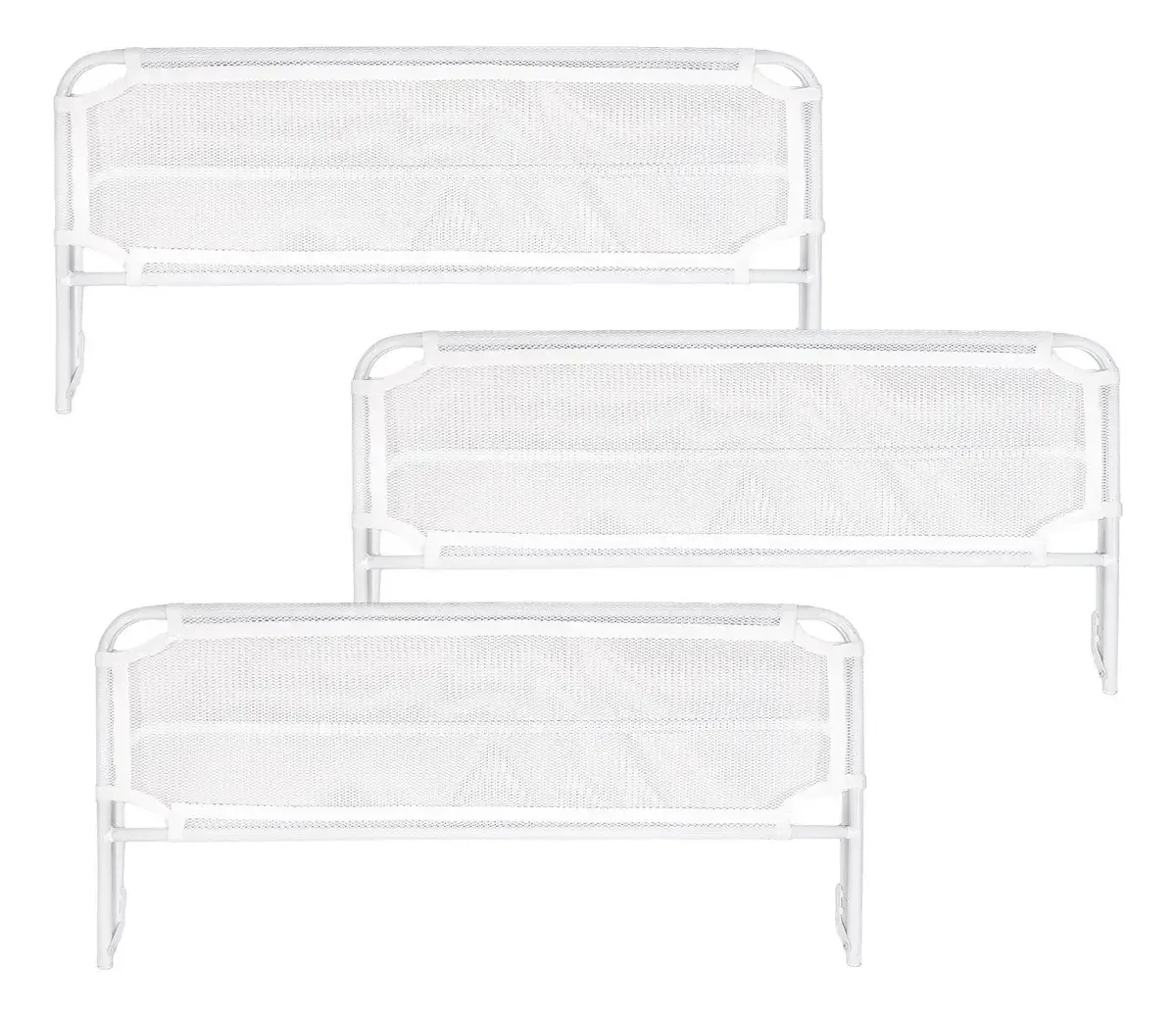 Kit 03 Telas Grades De Proteção Cama Normal Box Colchão Bebê Branco Lisa