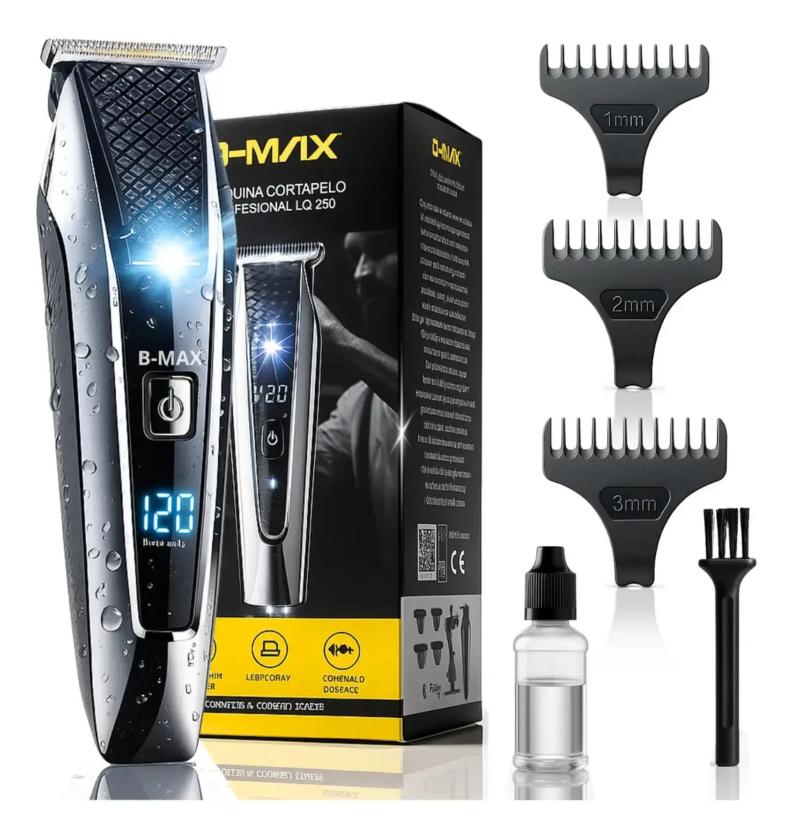 Maquina De Corta Cabelo Aparador Barba A Prova D'agua Pro