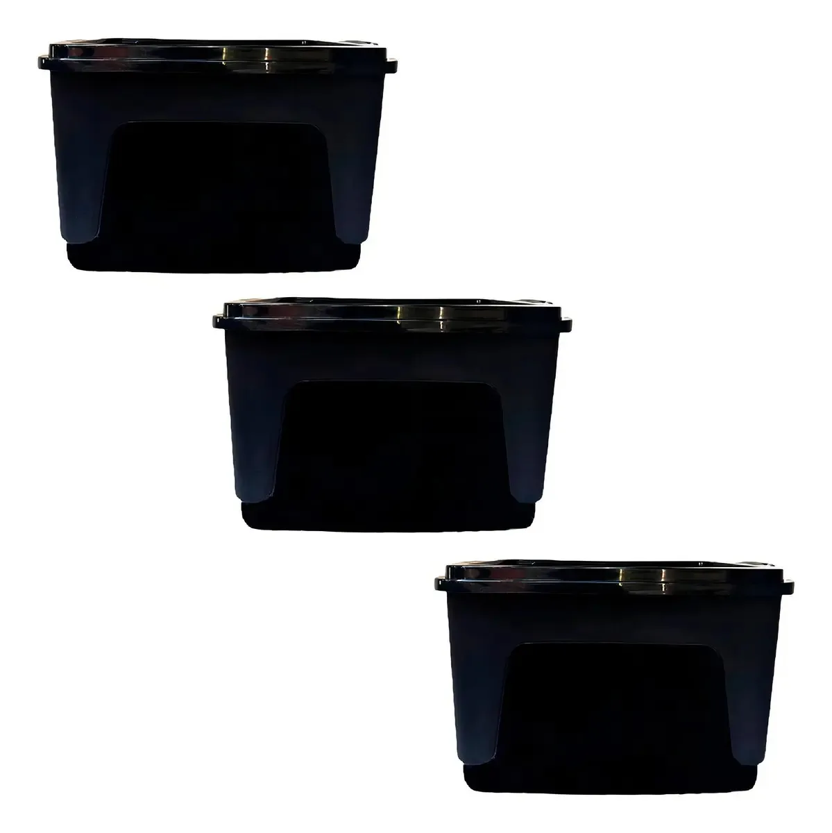Caixas Organizadoras Rischioto Kit 3 - 50l Preta