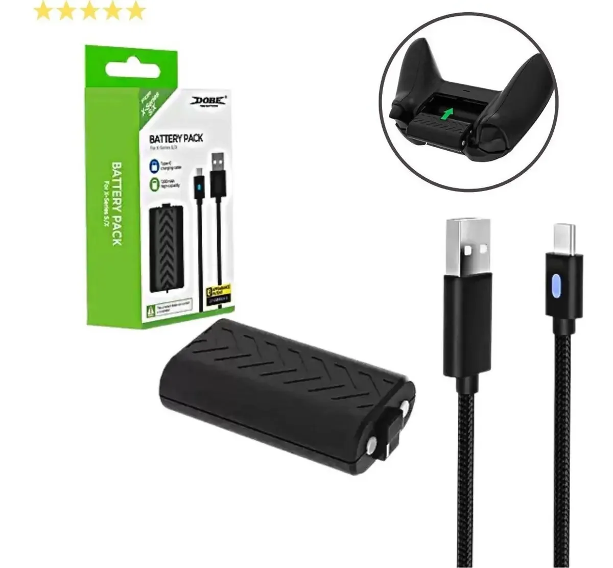 Kit Bateria E Cabo Para Controle X-box One E Series S,x