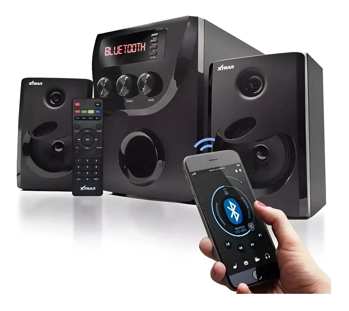 Caixa de Som Bluetooth Xtrad XDG13 2.1 Subwoofer Preto 20W