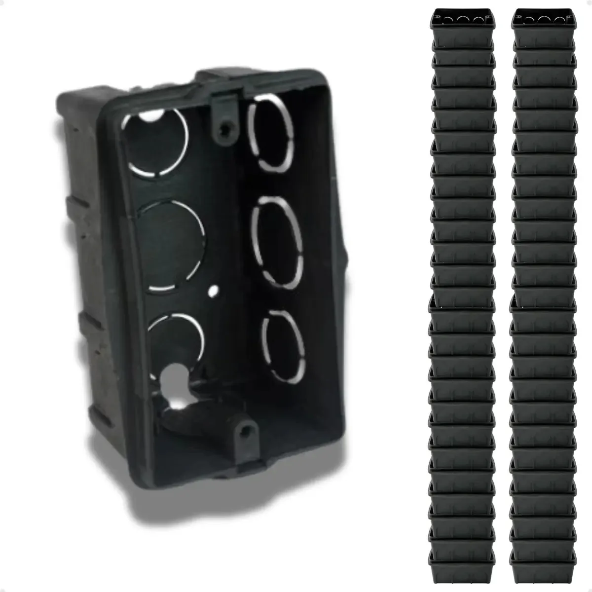Caixa de Luz 4x2 Pretas Brasipla Kit 50 Unidades Eletricidade