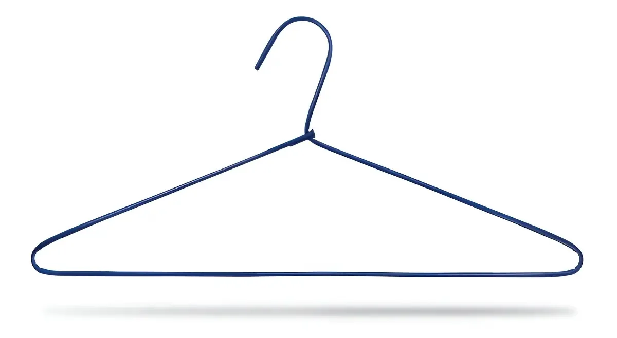 Cabide De Arame Revestido - Lavanderia Camisas - 50 Unid Cor Azul