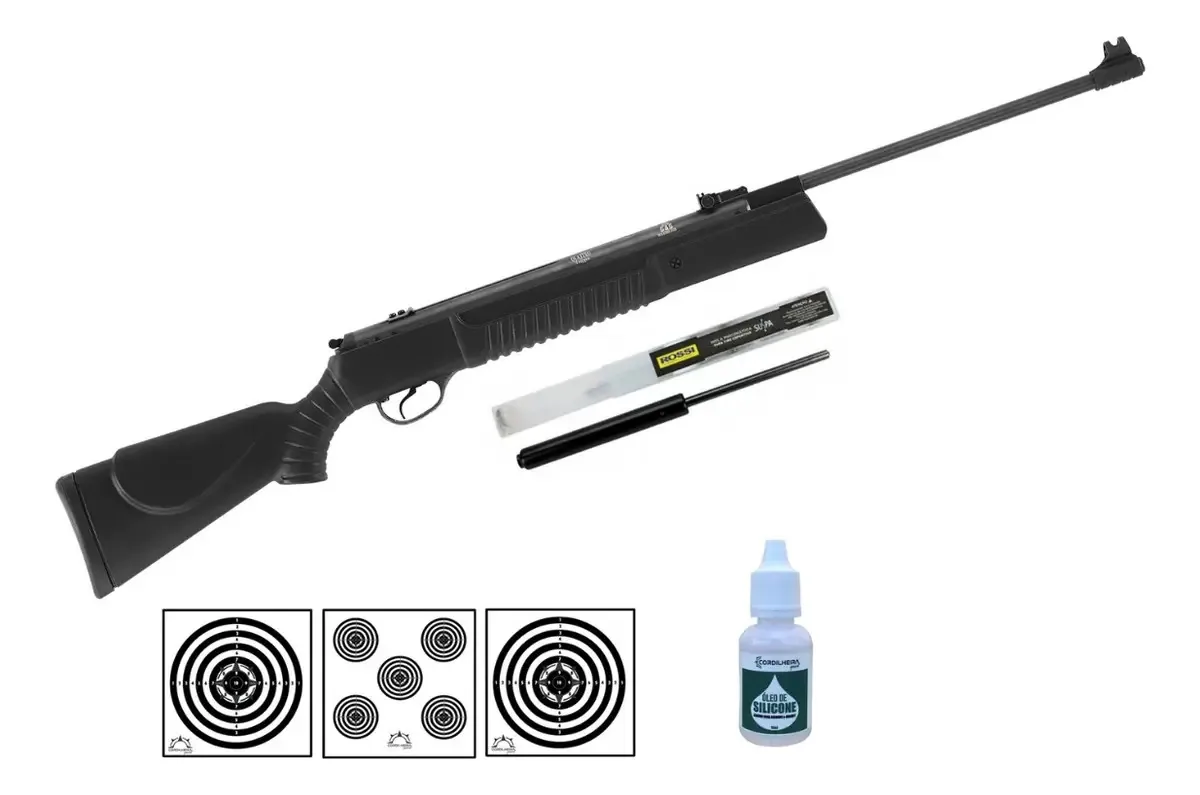 Carabina 5,5mm De Pressão Rossi Ht 80 Gásram 60kg Preto 5.5 Mm