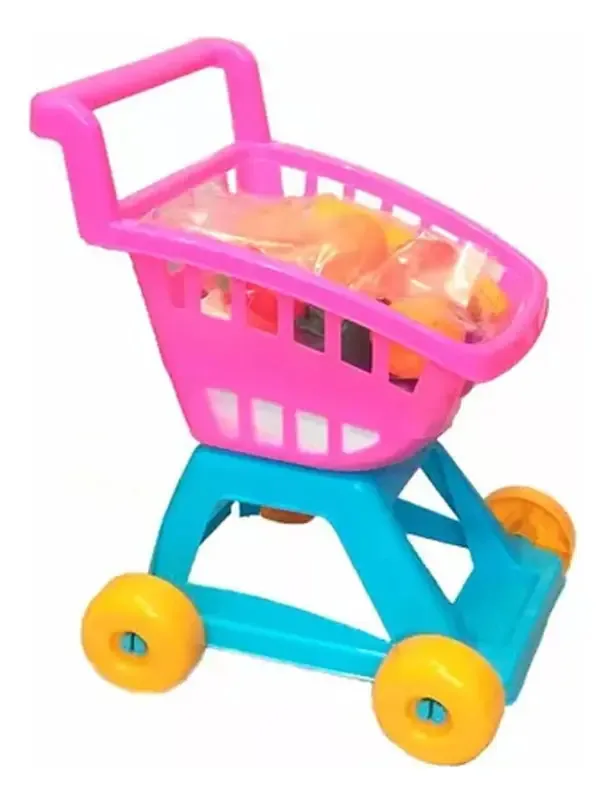 Carrinho de compras Duravit Chango com frutas e rosa verde