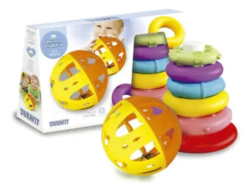 Conjunto de anéis e chocalhos Duravit 678, cores, anéis de design multicolorido