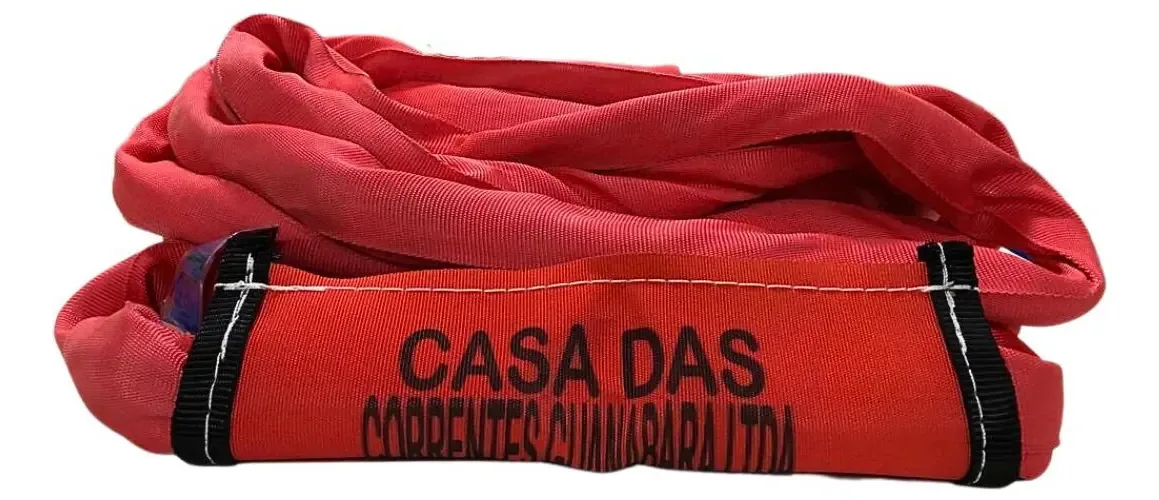 Cinta Tubular Anel Elevação De Cargas 5t 5m Vermelha