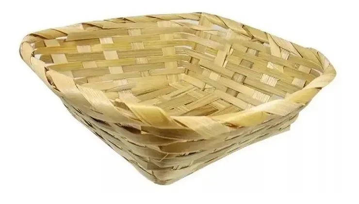 Panela quadrada de vime para torradas, pacote de 19 cm x 12 marrons sólidos