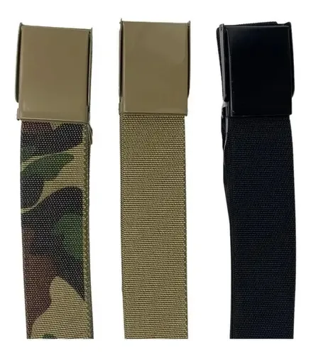 3 Cintos Masculino Militar De Lona Resistente Com Elástico