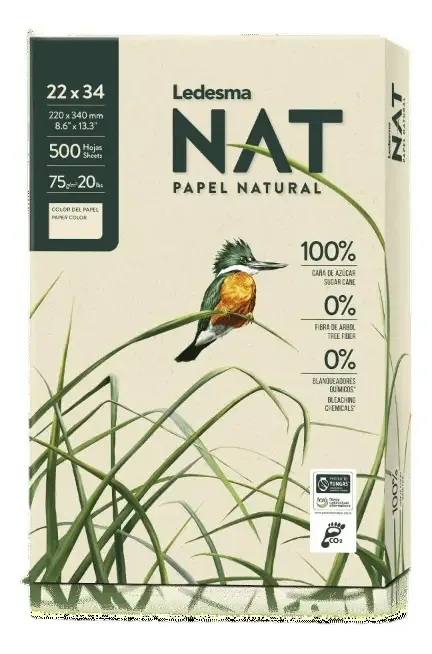 Resma Nat orgânico 22x34 75gr X500HJ Bege