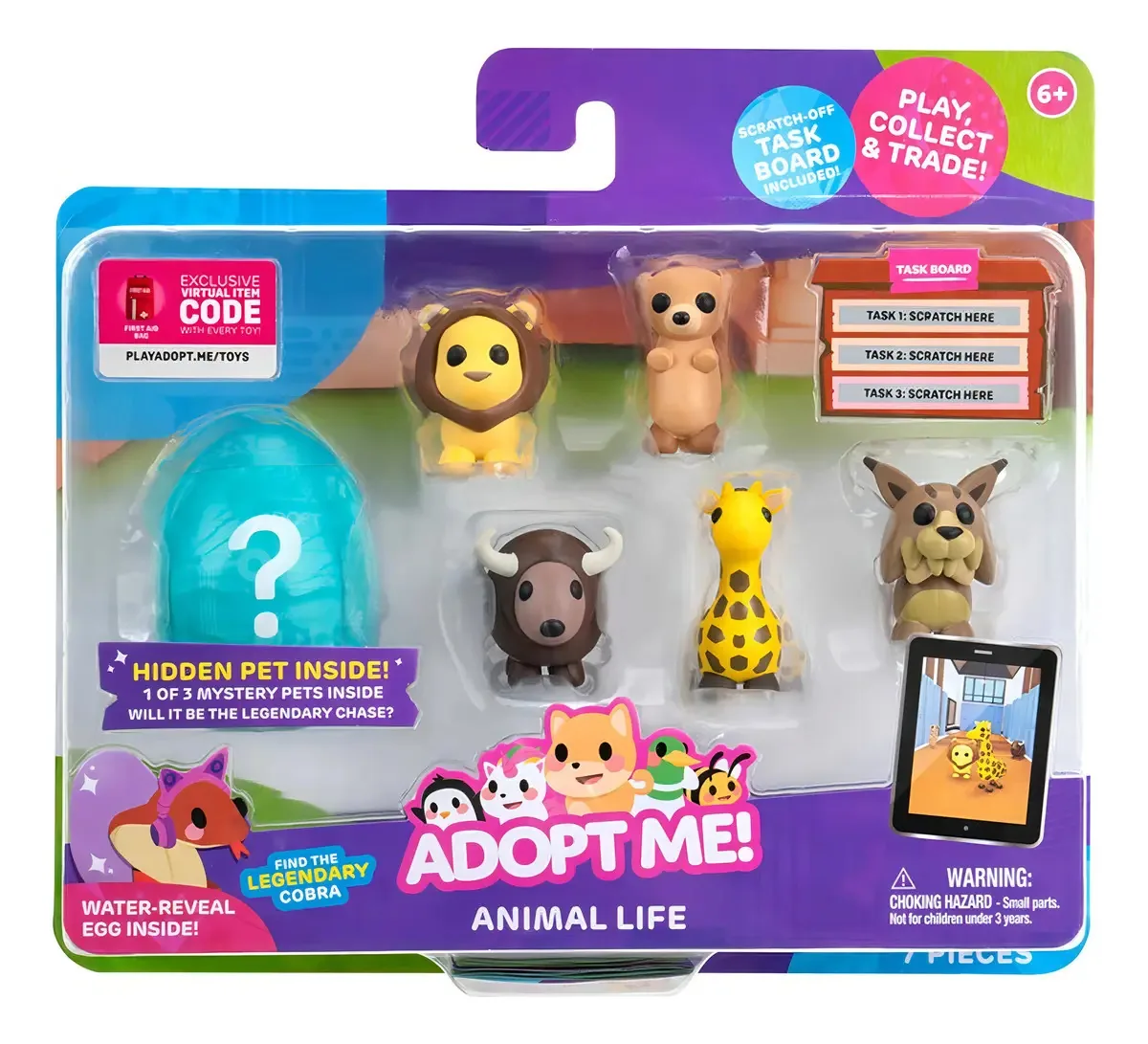 6 Bonecos Colecionáveis Animal Life Adopt Me! Jogo Surpresa 5cm