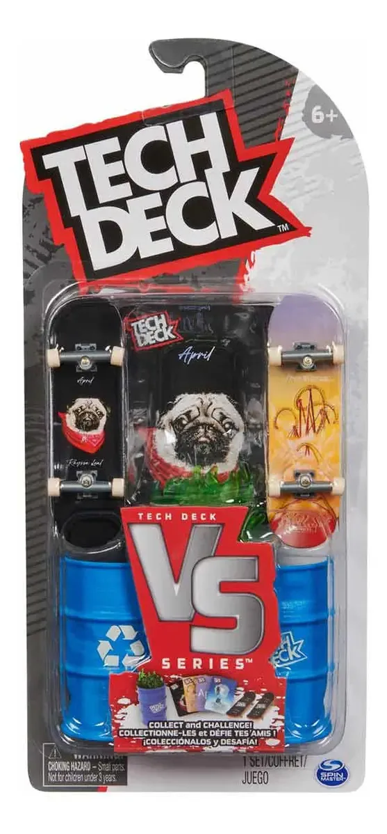 Kit 2 Skate De Dedo Com Obstáculo April - Tech Deck