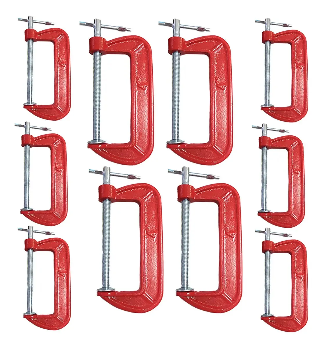 Kit 10 Grampos Sargento Tipo C 4 Polegadas Marcenaria 140mm